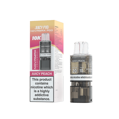 Juicy Pod Novamax 10k Replacement Pods, Juicy Peach Flavour