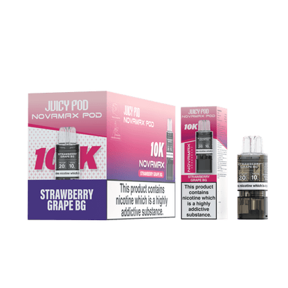 Juicy Pod Novamax 10k Replacement Pods, Strawberry Grape GB Flavour