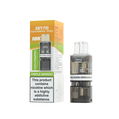 Juicy Pod Novamax 10k Replacement Pods, Triple Mango Flavour 