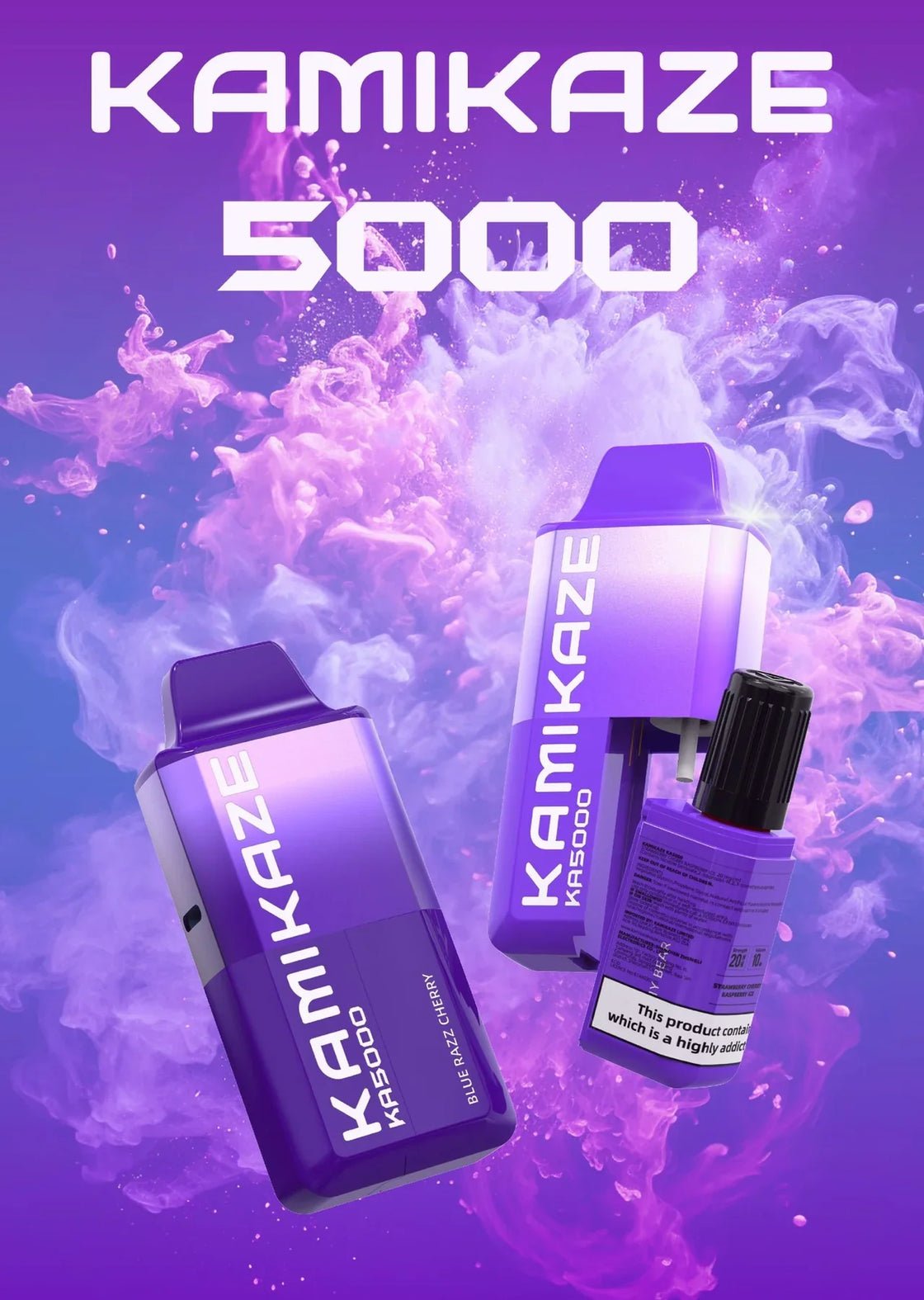 Kamikaze 5000 Puffs Prefilled Vape Pod Kit Box of 5, Aj Super Store