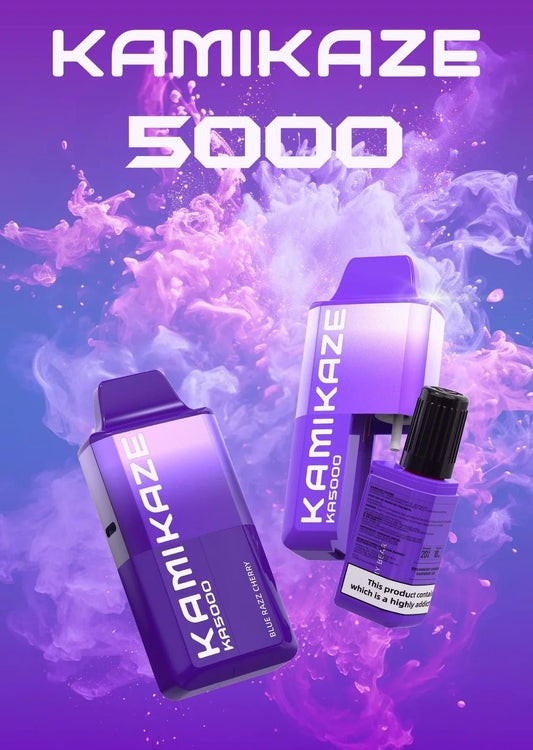 Kamikaze 5000 Puffs Prefilled Vape Pod Kit Box of 5, Aj Super Store