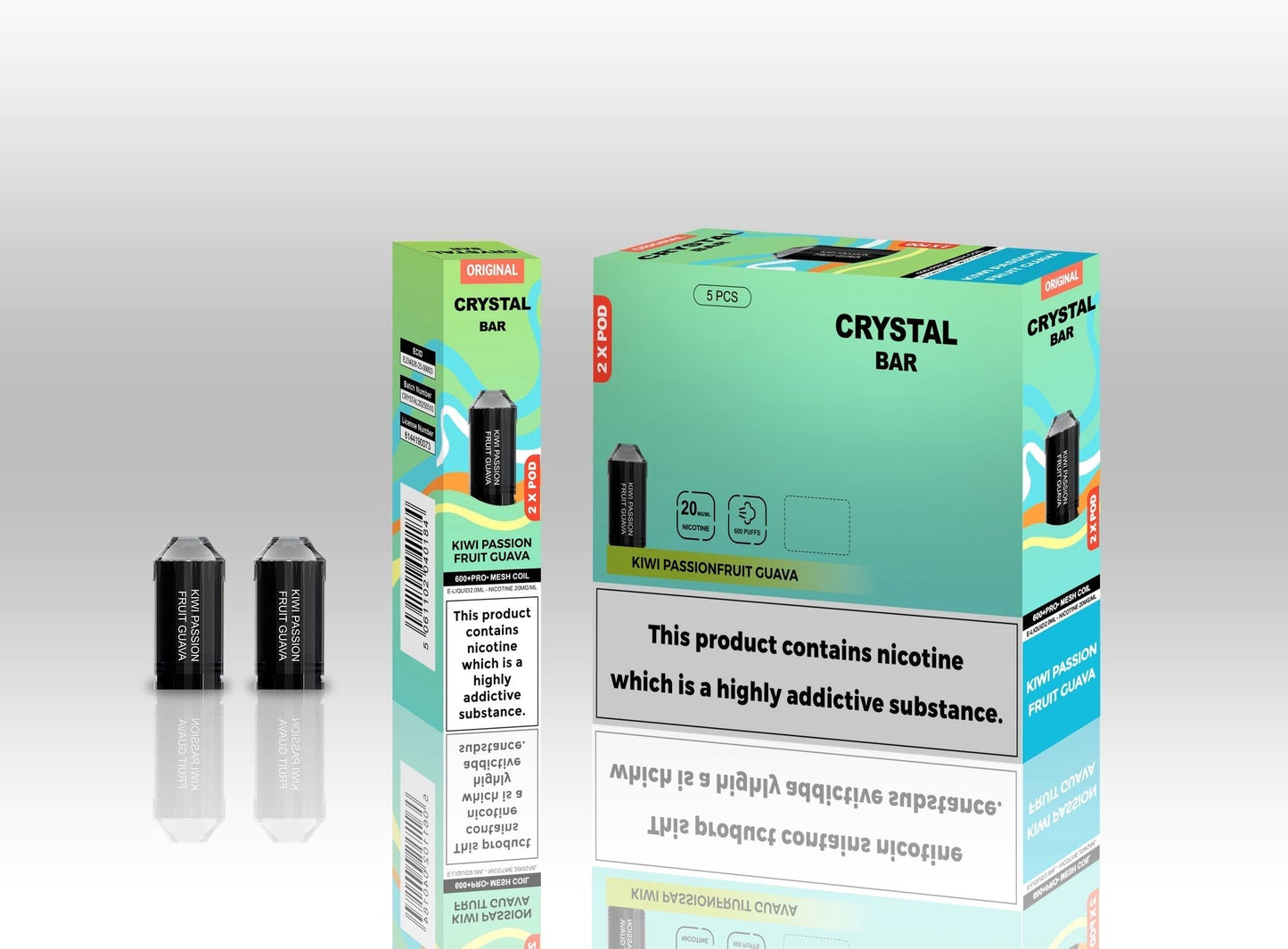 Crystal Bar Original 600 Prefilled Replacement Pods - Box of 10