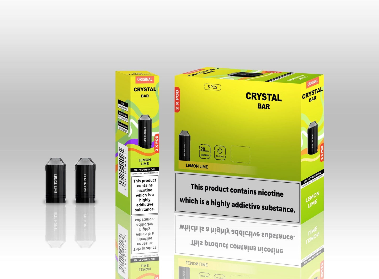 Crystal Bar Original 600 Prefilled Replacement Pods - Box of 10