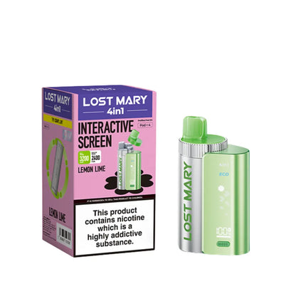 Lost Mary 4-in-1 Pre-Filled Pod Vape Kit Lemon Lime Flavour 