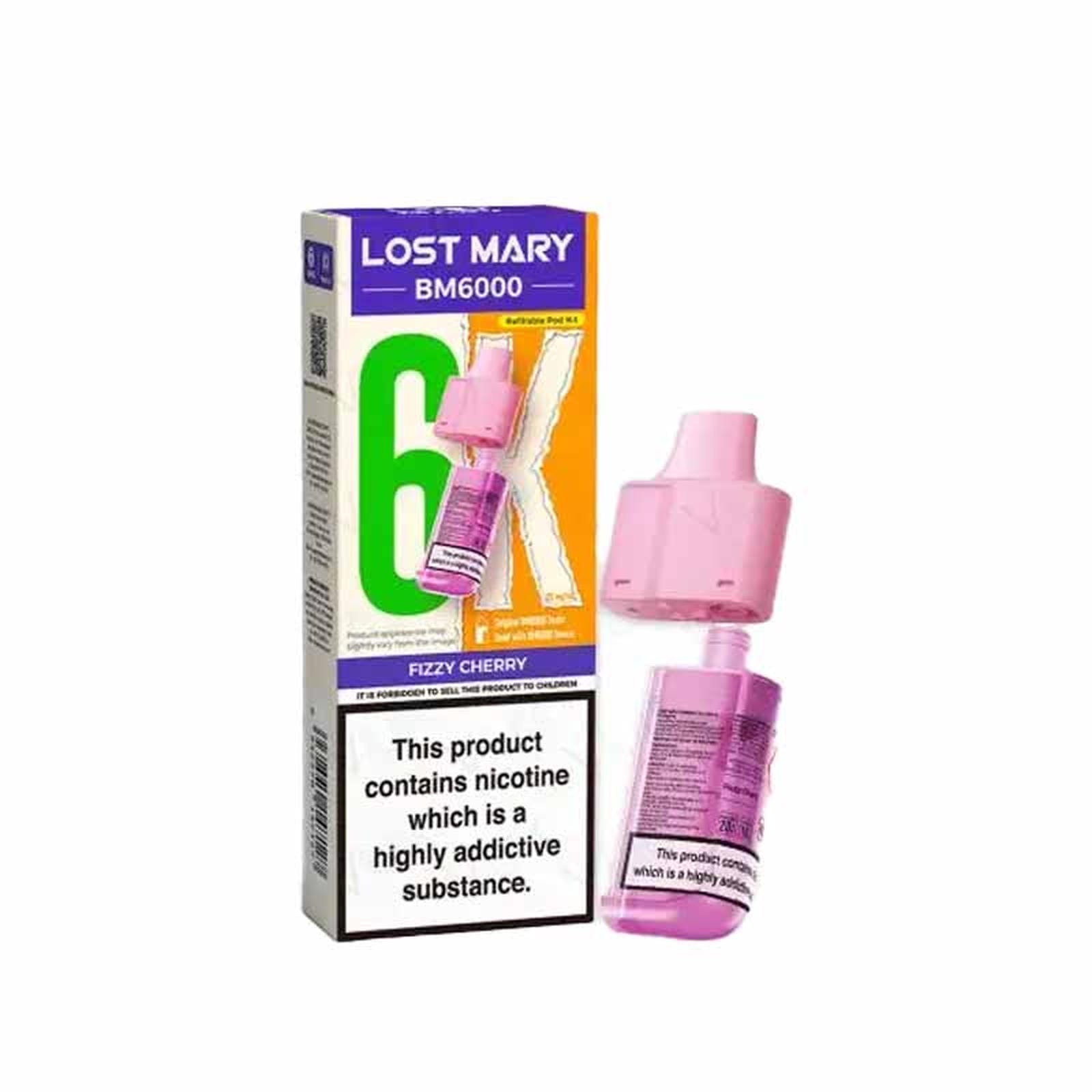 Lost Mary BM6000 Prefilled Replacement Pods, Fizzy Cherry Flavour