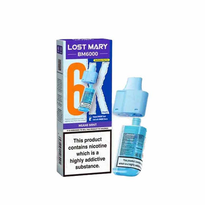 Lost Mary BM6000 Prefilled Replacement Pods, Miami Mint Flavour
