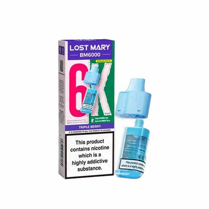 Lost Mary BM6000 Prefilled Replacement Pods, Triple Berry Flavour