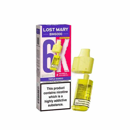 Lost Mary BM6000 Prefilled Replacement Pods, Triple Mango Flavour