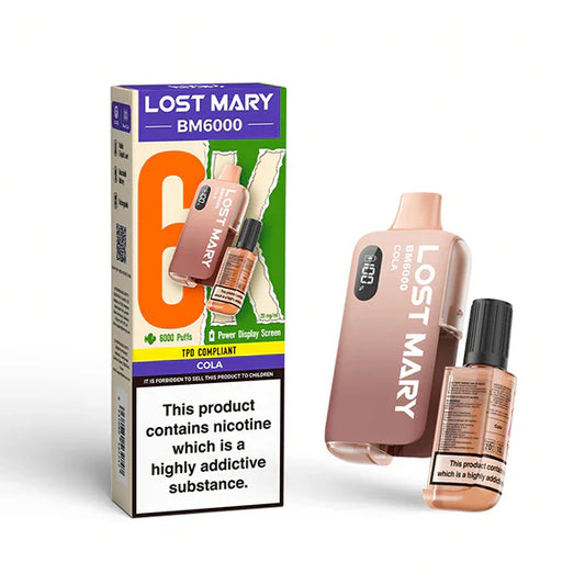 Lost Mary BM6000 Prefilled Vape Pod Kit Box of 5, Cola Flavour
