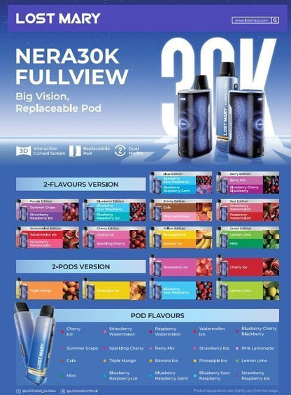  Lost Mary Nera 15K Replacement Pods Box of 5, Dual Flavour 