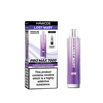 Lost Mary Pro Max 7000 Prefilled Pod Kit Blueberry Sour Raspberry Flavour 