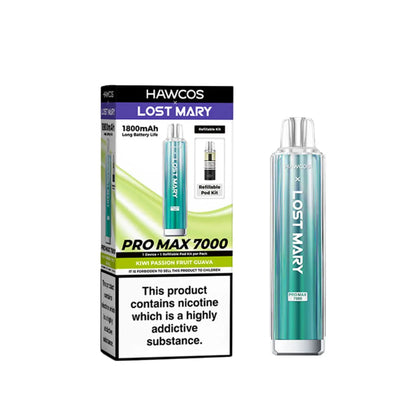 Lost Mary Pro Max 7000 Prefilled Pod Kit Kiwi Passion Fruit Guava Flavour 