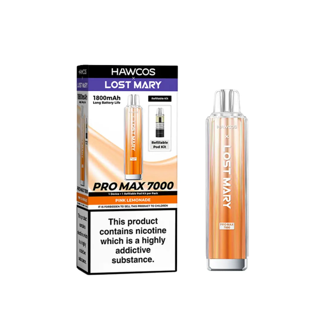 Lost Mary Pro Max 7000 Prefilled Pod Kit Pink Lemonade Flavour 