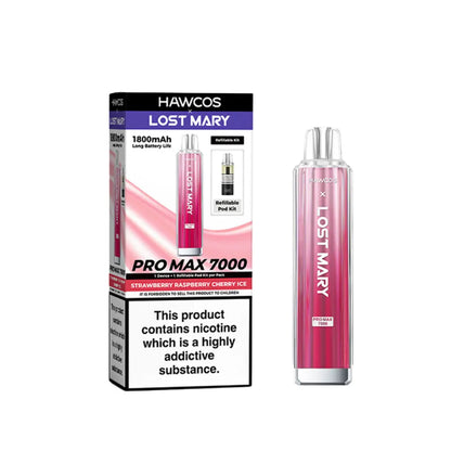 Lost Mary Pro Max 7000 Prefilled Pod Kit Strawberry Raspberry Cherry Ice Flavour 