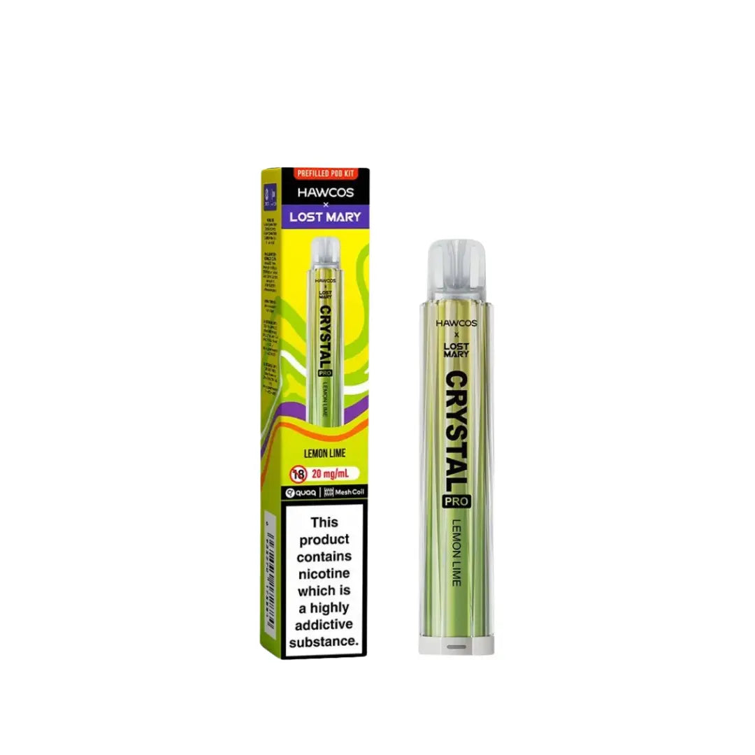 Lost Mary x Hawcos Crystal Pro Lemon Lime 600 Puff Vape Kit