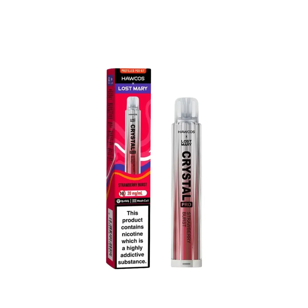 Lost Mary x Hawcos Crystal Pro Strawberry Burst 600 Puff Vape Kit