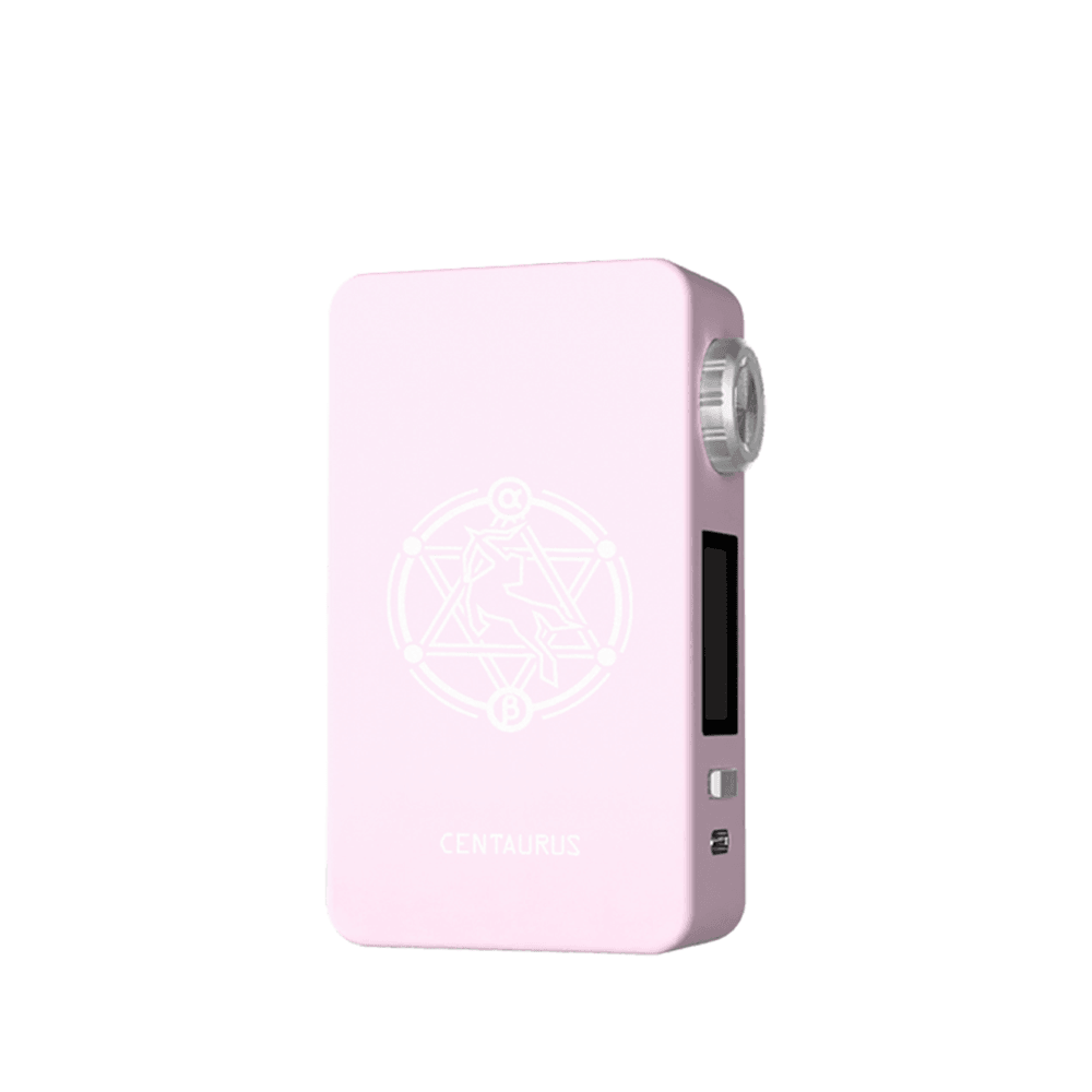 Pink Lost Vape Centaurus M200 box mod with a geometric logo design.