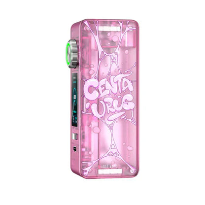 Lost Vape Centaurus N100 Box Mod in pink with wave design and visible controls.