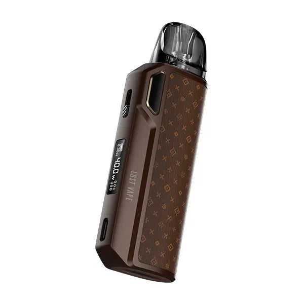 Lost Vape Thelema Elite 40 Pod Kit in brown with a caffe monogram design.