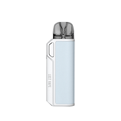 Lost Vape Thelema Elite 40 Pod Kit in white and grey, displayed upright.