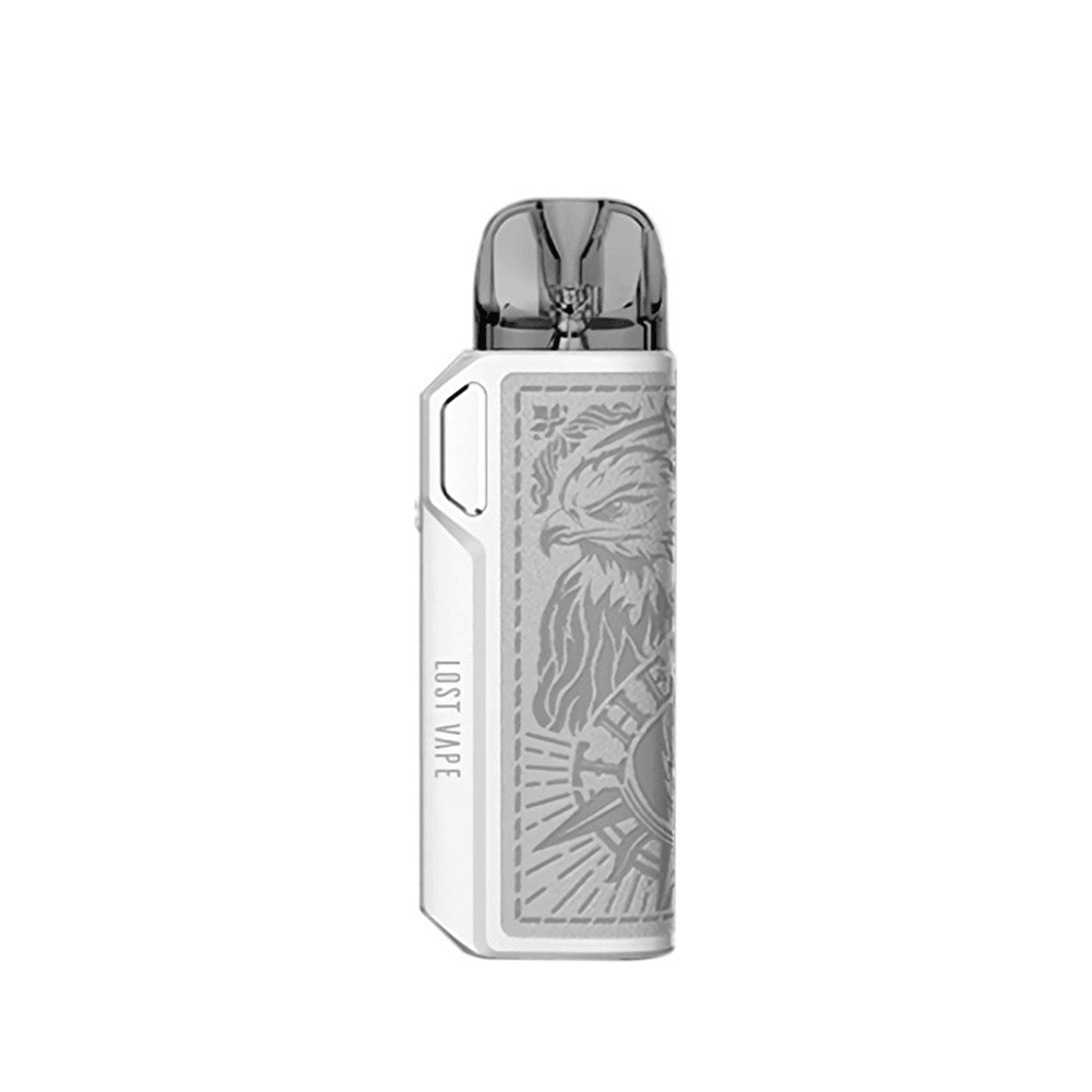 Lost Vape Thelema Elite 40 Pod Kit in white, featuring an eagle design on the body.
