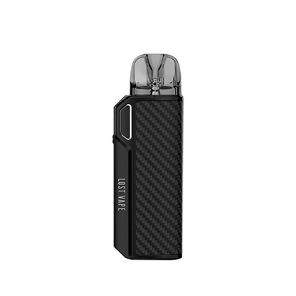 Lost Vape Thelema Elite 40 Pod Kit in sleek black carbon fibre design.