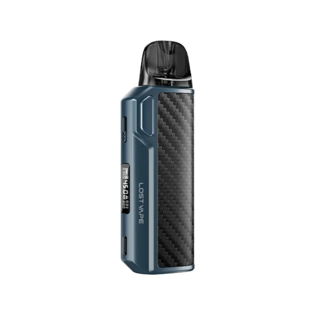 Lost Vape Thelema Elite DM45 Pod Vape Kit in Blue Carbon Colour Perfect for Nic Salt e-liquids