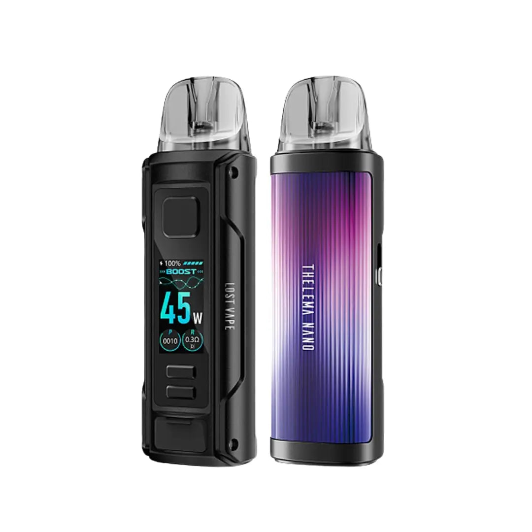 Lost Vape Thelema Nano 1500mAh Pod Kit in Mystic Aurora Colour with a max wattage of 45 watts perfect for nic salt e-liquids