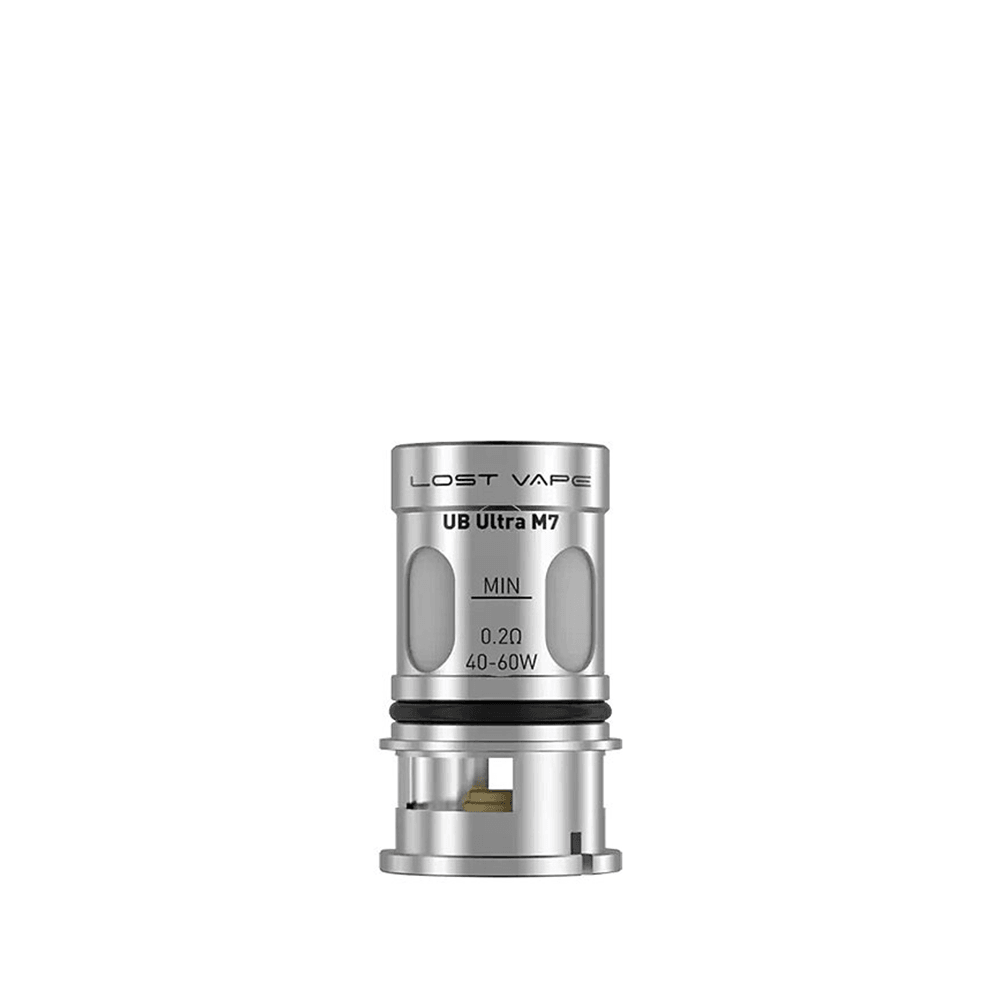 Lost Vape UB Ultra M7 replacement coil, silver, 0.2 ohm, 40-60W range.