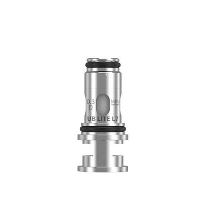Lost Vape UB Lite L7 replacement coil, silver, with visible resistance marking.