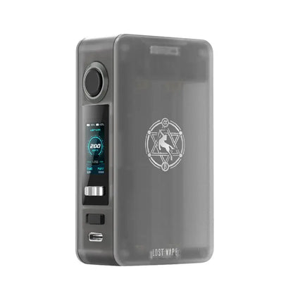 Lost Vape Centaurus N200 Box Mod in grey, featuring a digital display and sleek design.