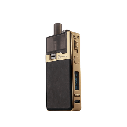 Gold and black LVE Orion II pod kit with display and buttons.