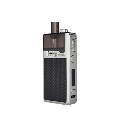 Sleek silver and black LVE Orion II pod kit vape device.