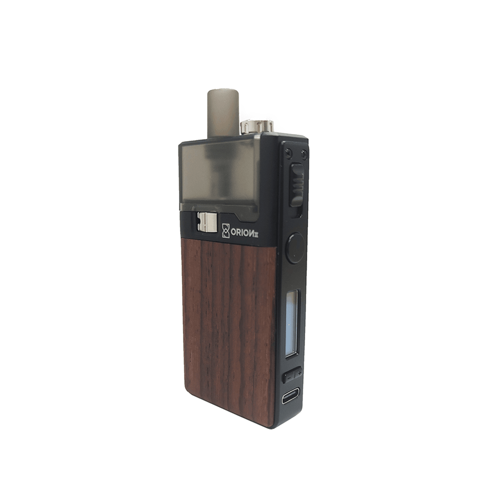 LVE Orion II pod kit with wood finish and sleek design.