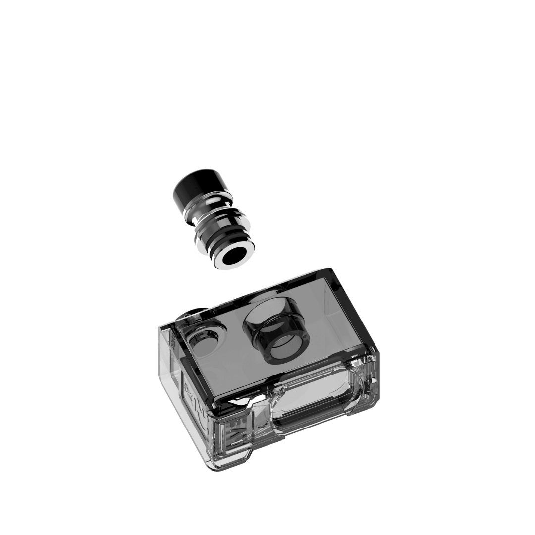 LVE Orion II RBA vape component with a transparent design, displayed against a white background.