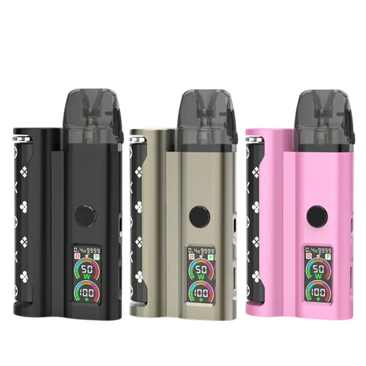 Mechvape The X Side by Side Pod Vape Kit in 3 different colours - Full Black - Titanium SS - Pink          