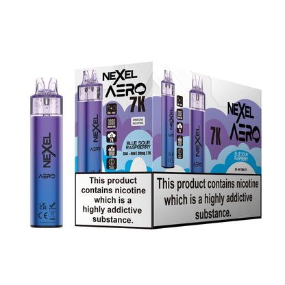 Nexel Aero 7k Prefilled Pod Vape Kit Pack of 5, Blue Sour Raspberry Flavour