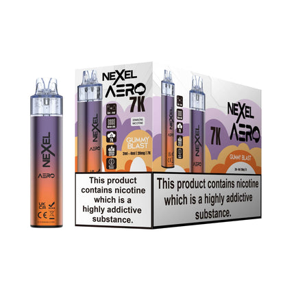 Nexel Aero 7k Prefilled Pod Vape Kit Pack of 5, Gummy Blast Flavour