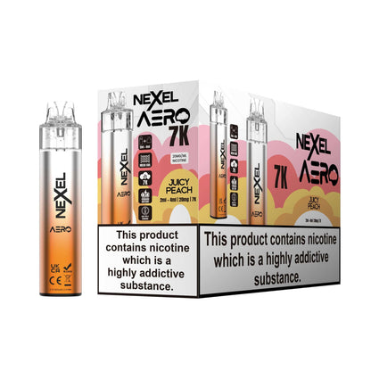 Nexel Aero 7k Prefilled Pod Vape Kit Pack of 5, Juicy Peach Flavour