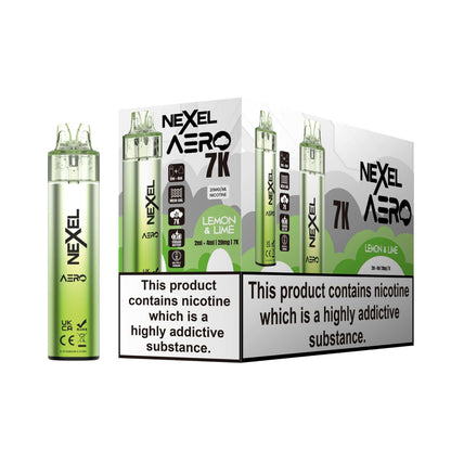 Nexel Aero 7k Prefilled Pod Vape Kit Pack of 5, Lemon Lime Flavour