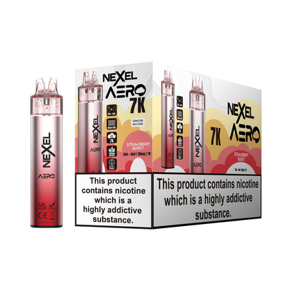Nexel Aero 7k Prefilled Pod Vape Kit Pack of 5, Strawberry Brust Flavour