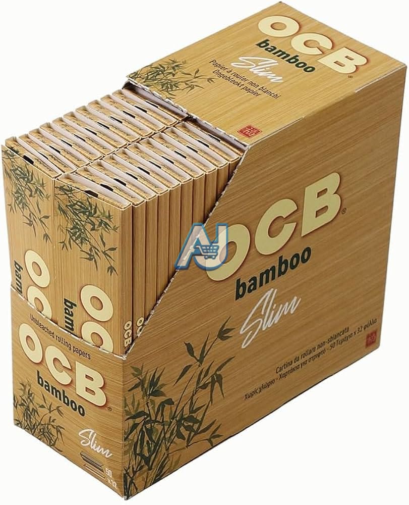 OCB King Size Rolling Papers Ultra Thin Slow Burn, Bamboo Colour