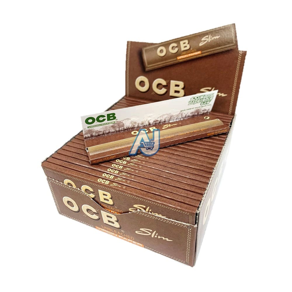 OCB King Size Rolling Papers Ultra Thin Slow Burn, Brown Colour