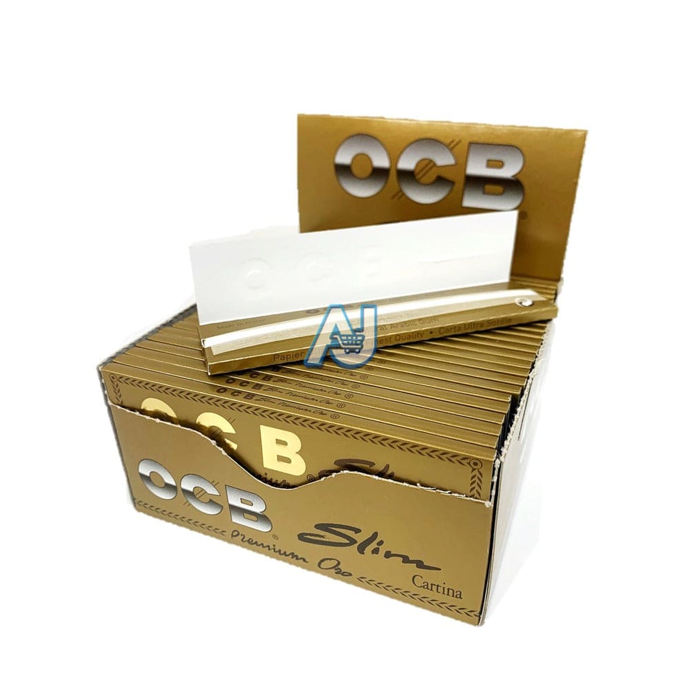 OCB King Size Rolling Papers Ultra Thin Slow Burn, Glod Colour