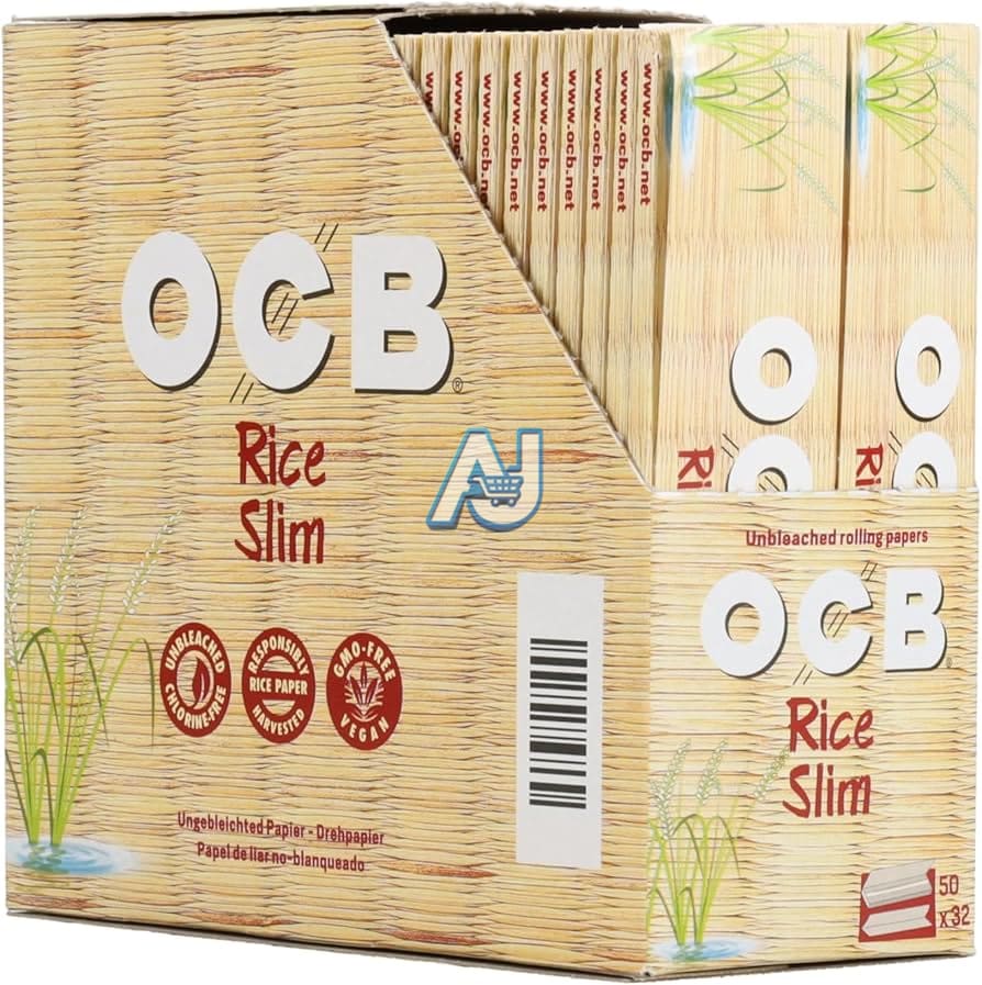 OCB King Size Rolling Papers Ultra Thin Slow Burn, Rice Colour