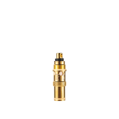Golden Ohm Vape AIO 42W box mod pod replacement coil 0.30 and 1.2 ohm with textured grip and black rubber ring, isolated on a grey background.