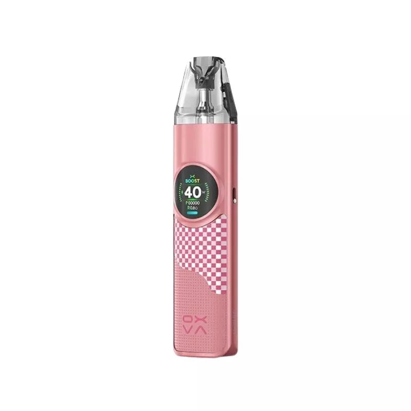 OXVA NeXlim Pod Vape Kit in Chequered Pink Colour with a built-in 1500mAh Battery - Great for Nic Salt E-liquids