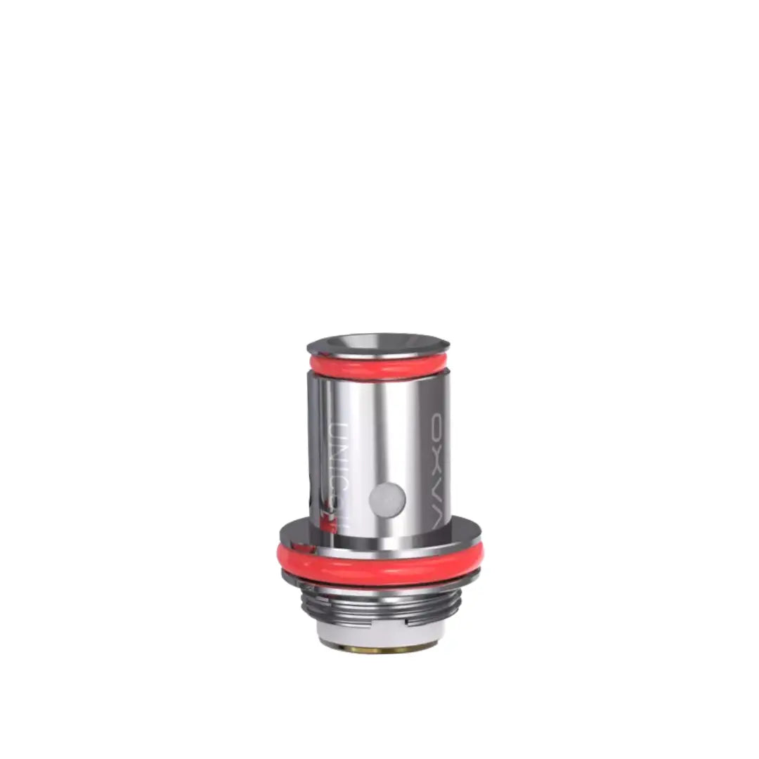 OXVA Unicoil replacement coil 1.0 ohm kanthol with red accents on a white background.