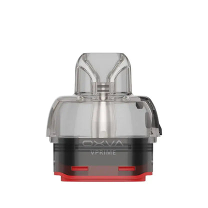 OXVA VPRIME replacement pod cartridge, 0.2ohm DTL, transparent with red base.