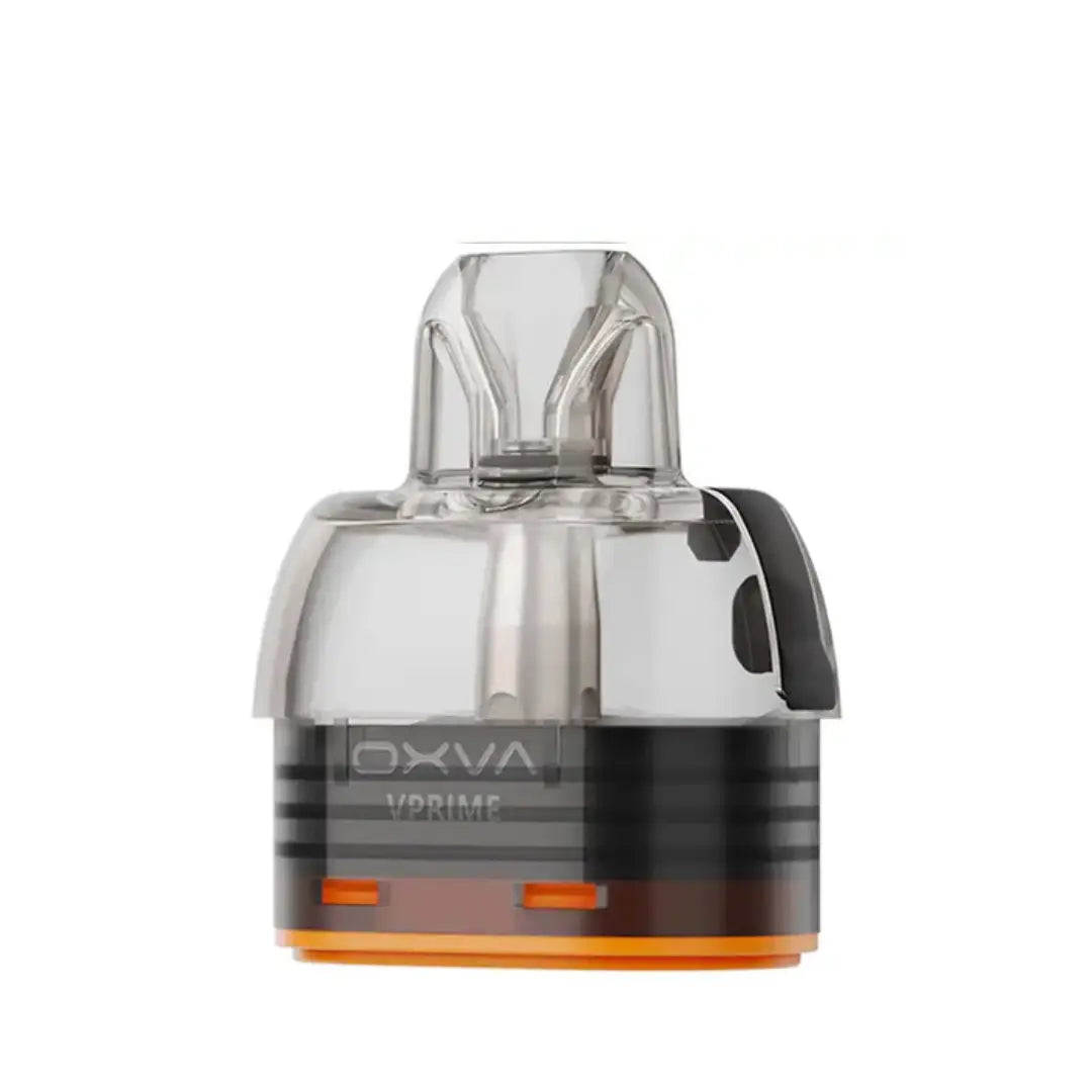 OXVA VPrime Replacement Pod Cartridge, 0.4ohm, transparent design with orange base.
